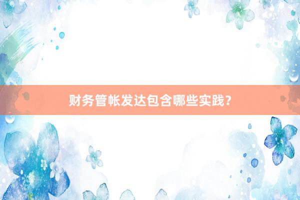 财务管帐发达包含哪些实践？